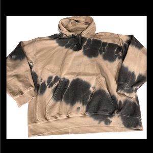 Original Paperbacks HOODIE Men's L Crystal Wash Tie Dye TAN BLACK pullover Mens